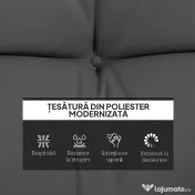 Outsunny Set de 4 Perne pentru Sezut si Spatar de Exterior, Inclusiv 2 Perne Decorative, Hidrofobe, pentru Canapea sau Leagan, Gri | Aosom Romania 