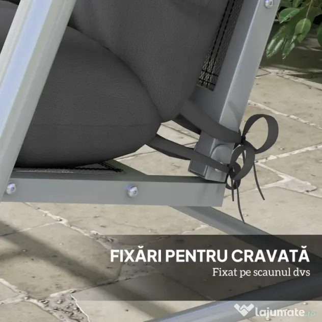 Outsunny Set de 4 Perne pentru Sezut si Spatar de Exterior, Inclusiv 2 Perne Decorative, Hidrofobe, pentru Canapea sau Leagan, Gri | Aosom Romania