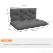 Outsunny Set de 2 Perne pentru Sezut si Spatar pentru Exterior 