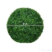 HOMCOM Set de 2 Bile Artificiale, Bile de Arbori Topiari din Buxus, Plante False de Interior în Aer Liber pentru Casă, Ø50cm, Verde | Aosom Romania 