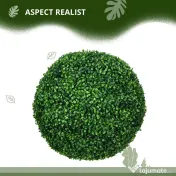 HOMCOM Set de 2 Bile Artificiale, Bile de Arbori Topiari din Buxus, Plante False de Interior în Aer Liber pentru Casă, Ø50cm, Verde | Aosom Romania 