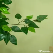 HOMCOM Ficus artificial cu ghiveci de 5 ft, planta artificiala de interior, exterior, pentru decorarea camerei de zi, biroului 