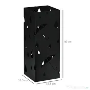 HOMCOM Suport pentru hol din Otel pentru Umbrele Negru