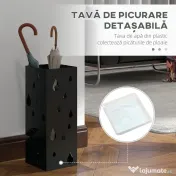 HOMCOM Suport pentru hol din Otel pentru Umbrele Negru