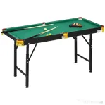 SPORTNOW Masă de biliard cu înălțime reglabilă și accesorii, din MDF și oțel, 140x63x55-75 cm, verde