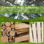 Outsunny Bancă de Grădină cu 2 Locuri, Cotiere în Formă de Roată, Bancă de Exterior din Lemn de Brad, pentru Terasă, Patio și Curte, 108x66x95 cm, Culoare Lemn 
