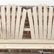 Outsunny Bancă de Grădină cu 2 Locuri, Cotiere în Formă de Roată, Bancă de Exterior din Lemn de Brad, pentru Terasă, Patio și Curte, 108x66x95 cm, Culoare Lemn 