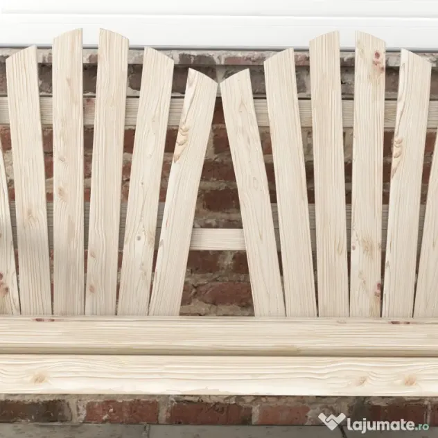 Outsunny Bancă de Grădină pentru 2 Persoane cu Mânere în Formă de Roată, Bancă de Exterior din Lemn de Brad, pentru Terasă și Curte, 108x66x95 cm, Finisaj Lemn Natural | Aosom Romania
