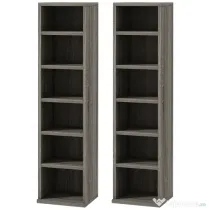 HOMCOM Bibliotecă Raft pentru CD/DVD, Set 2 Bucăți cu 12 Rafturi pentru 204 CD-uri, 21x22,5x88,5 cm, Gri Închis | Aosom Romania