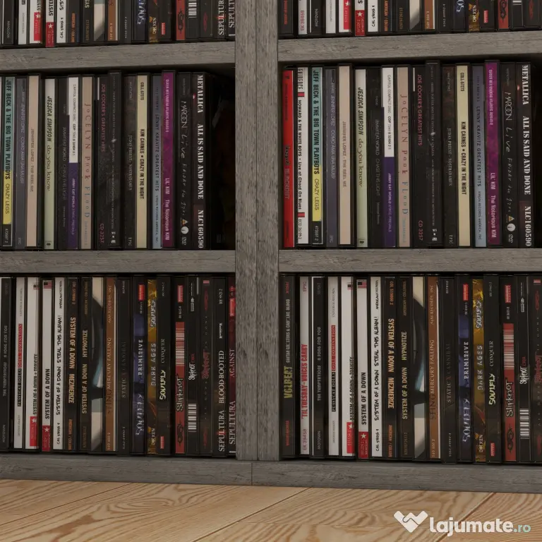 HOMCOM Bibliotecă Raft pentru CD/DVD, Set 2 Bucăți cu 12 Rafturi pentru 204 CD-uri, 21x22,5x88,5 cm, Gri Închis | Aosom Romania
