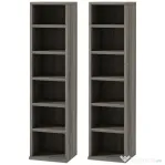 HOMCOM Set de 2 rafturi pentru CD-uri cu polițe reglabile pentru 204 CD-uri, 21x22,5x88,5 cm, gri