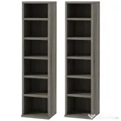 HOMCOM Set de 2 rafturi pentru CD-uri cu polițe reglabile pentru 204 CD-uri, 21x22,5x88,5 cm, gri