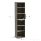 HOMCOM Set de 2 rafturi pentru CD-uri cu polițe reglabile pentru 204 CD-uri, 21x22,5x88,5 cm, gri