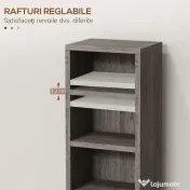 HOMCOM Set de 2 rafturi pentru CD-uri cu polițe reglabile pentru 204 CD-uri, 21x22,5x88,5 cm, gri