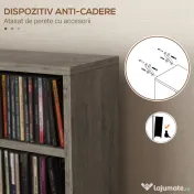 HOMCOM Set de 2 rafturi pentru CD-uri cu polițe reglabile pentru 204 CD-uri, 21x22,5x88,5 cm, gri