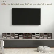 HOMCOM Set de 2 rafturi pentru CD-uri cu polițe reglabile pentru 204 CD-uri, 21x22,5x88,5 cm, gri
