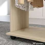 HOMCOM Dulap cu 5 Rafturi și 6 Roți, 120x40x128 cm, Negru | Aosom Romania 