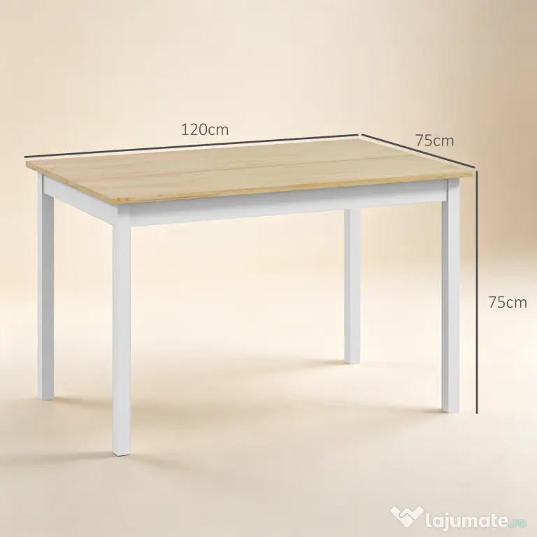 HOMCOM Masa de luat masa pentru 4, Masa de bucatarie stil rustic | Aosom Romania
