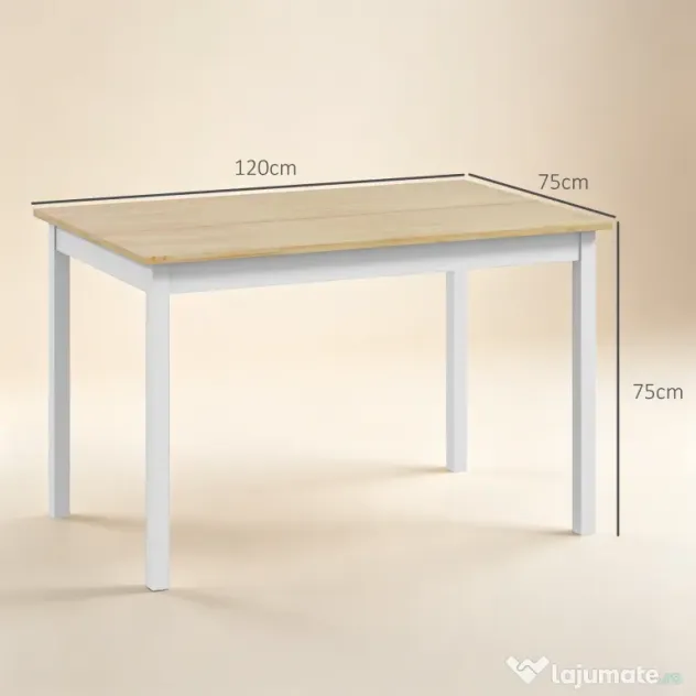 HOMCOM Masa de luat masa pentru 4, Masa de bucatarie stil rustic | Aosom Romania