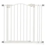 PawHut Poartă Extensibilă pentru Câini fără Șuruburi, Poartă de Siguranță Reglabilă, 94-100x94 cm, Alb | Aosom Romania