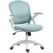 Vinsetto Scaun Birou Ergonomic Albastru Dimensiuni Variabile Suport Lombar Integrat | Aosom Romania