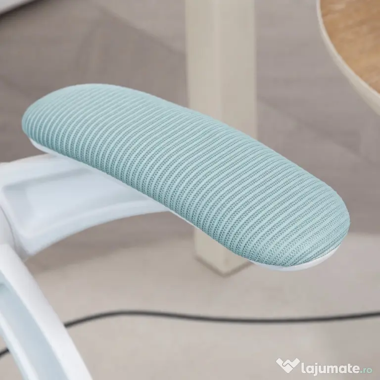 Vinsetto Scaun Birou Ergonomic Albastru Dimensiuni Variabile Suport Lombar Integrat | Aosom Romania