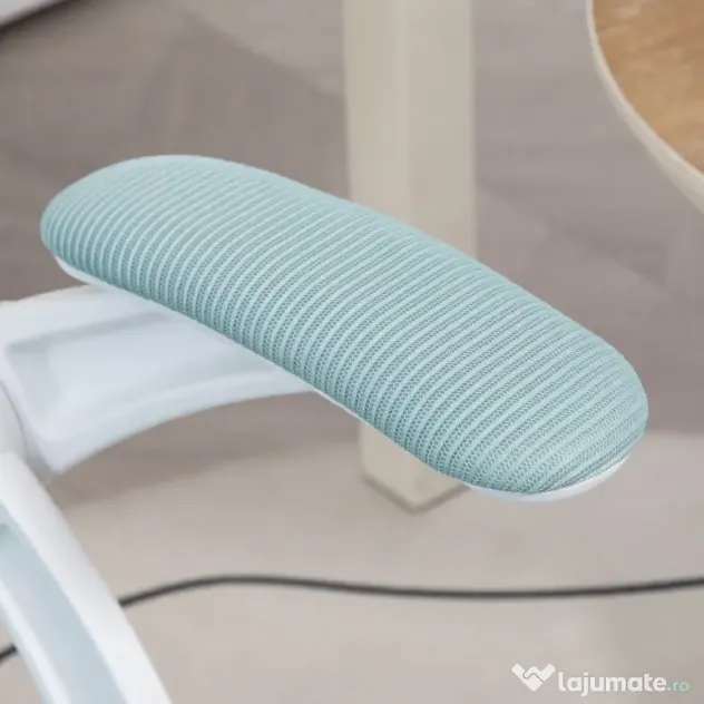 Vinsetto Scaun Birou Ergonomic Albastru Dimensiuni Variabile Suport Lombar Integrat | Aosom Romania