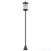 Outsunny Stâlp Solar de Grădină, Înalt de 184cm, cu Lumină LED Alb Rece și IP44, Negru 