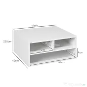 HOMCOM Suport pentru Imprimantă cu 2 Niveluri, 47x40x27.5 cm, Alb | Aosom Romania 