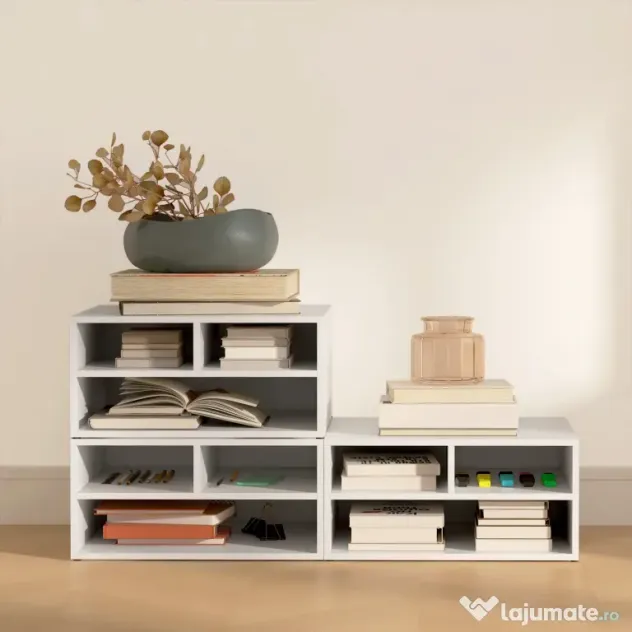 HOMCOM Suport pentru Imprimantă cu 2 Niveluri, 47x40x27.5 cm, Alb | Aosom Romania