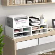 HOMCOM Suport pentru Imprimantă cu 2 Niveluri, 47x40x27.5 cm, Alb | Aosom Romania 