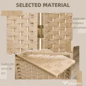 HOMCOM Paravan Interior Pliabil cu 4 Panouri și Rafturi, 160x1,6x170 cm, Natural | Aosom Romania 