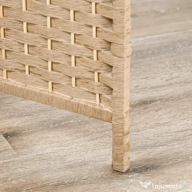 HOMCOM Paravan Interior Pliabil cu 4 Panouri și Rafturi, 160x1,6x170 cm, Natural | Aosom Romania
