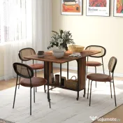 HOMCOM Masă Pliabilă pentru Bucătărie și Sufragerie cu 6 Roți și Raft, Masă de Dining Pliabilă, 80x30x74 cm, Maro Rustic | Aosom Romania 