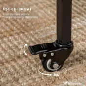HOMCOM Masă Pliabilă pentru Bucătărie și Sufragerie cu 6 Roți și Raft, Masă de Dining Pliabilă, 80x30x74 cm, Maro Rustic | Aosom Romania 