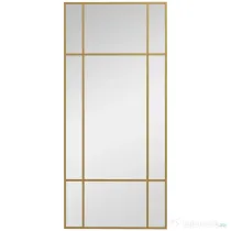 HOMCOM Oglindă de Perete Stil Fereastră cu Montare Verticală și Orizontală, 110x50cm, Aurie
