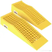 HOMCOM Set de 2 Rampe de Încărcare din Plastic pentru Mașini, cu Capacitate de 3 Tone și Suprafață Antiderapantă, Galben 