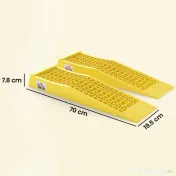 HOMCOM Set de 2 Rampe de Încărcare din Plastic pentru Mașini, cu Capacitate de 3 Tone și Suprafață Antiderapantă, Galben 