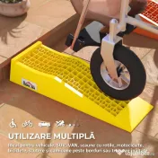 HOMCOM Set de 2 Rampe de Încărcare din Plastic pentru Mașini, cu Capacitate de 3 Tone și Suprafață Antiderapantă, Galben 
