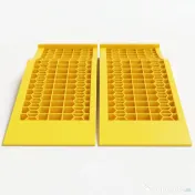HOMCOM Set de 2 Rampe de Încărcare din Plastic pentru Mașini, cu Capacitate de 3 Tone și Suprafață Antiderapantă, Galben 