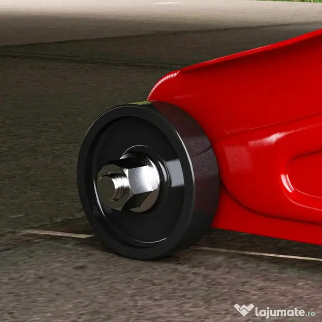 HOMCOM Cric Hidraulic cu Ridicare 12-30 cm și Capacitate 2.5 Tone, din Oțel Întărit, Roșu și Gri