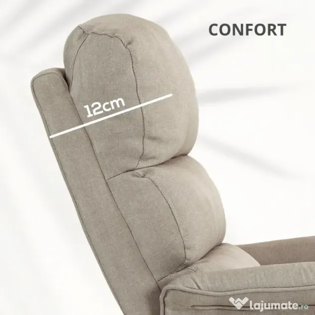 HOMCOM Scaun Electric Rabatabil cu Taburet, Fotoliu Relax cu Telecomandă, Roți și Buzunar, 66x90x96 cm, Bej | Aosom Romania