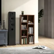 HOMCOM Bibliotecă cu 7 Suporturi Diferite, 50x24x106 cm, Maro Rustic