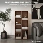 HOMCOM Bibliotecă cu 7 Suporturi Diferite, 50x24x106 cm, Maro Rustic