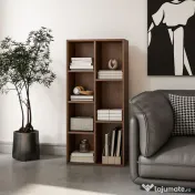 HOMCOM Bibliotecă cu 7 Suporturi Diferite, 50x24x106 cm, Maro Rustic