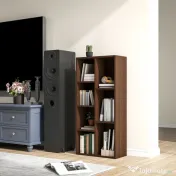 HOMCOM Bibliotecă cu 7 Suporturi Diferite, 50x24x106 cm, Maro Rustic