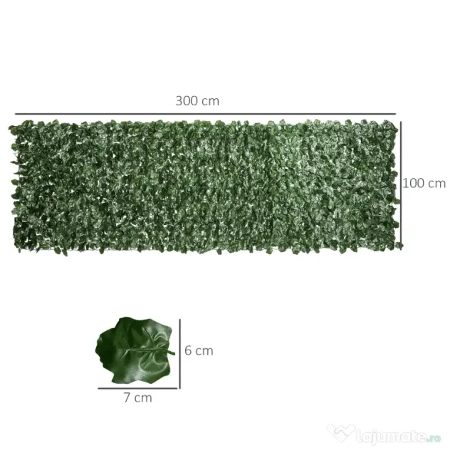 Outsunny Rulou de Gard Viu Artificial pentru Balcon si Gradina