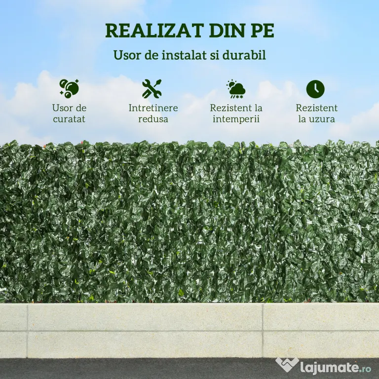 Outsunny Rulou de Gard Viu Artificial pentru Balcon si Gradina