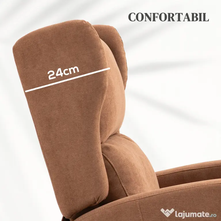 HOMCOM Fotoliu Electric Reclinabil la 160° cu 2 Roți, Telecomandă și Suport pentru Picioare, 76x96x109 cm, Maro | Aosom Romania