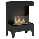 HOMCOM Șemineu pe Bioetanol Autoportant cu Arzător de 0,9L și Durată de 3,3 Ore, 38x22x54 cm, Negru